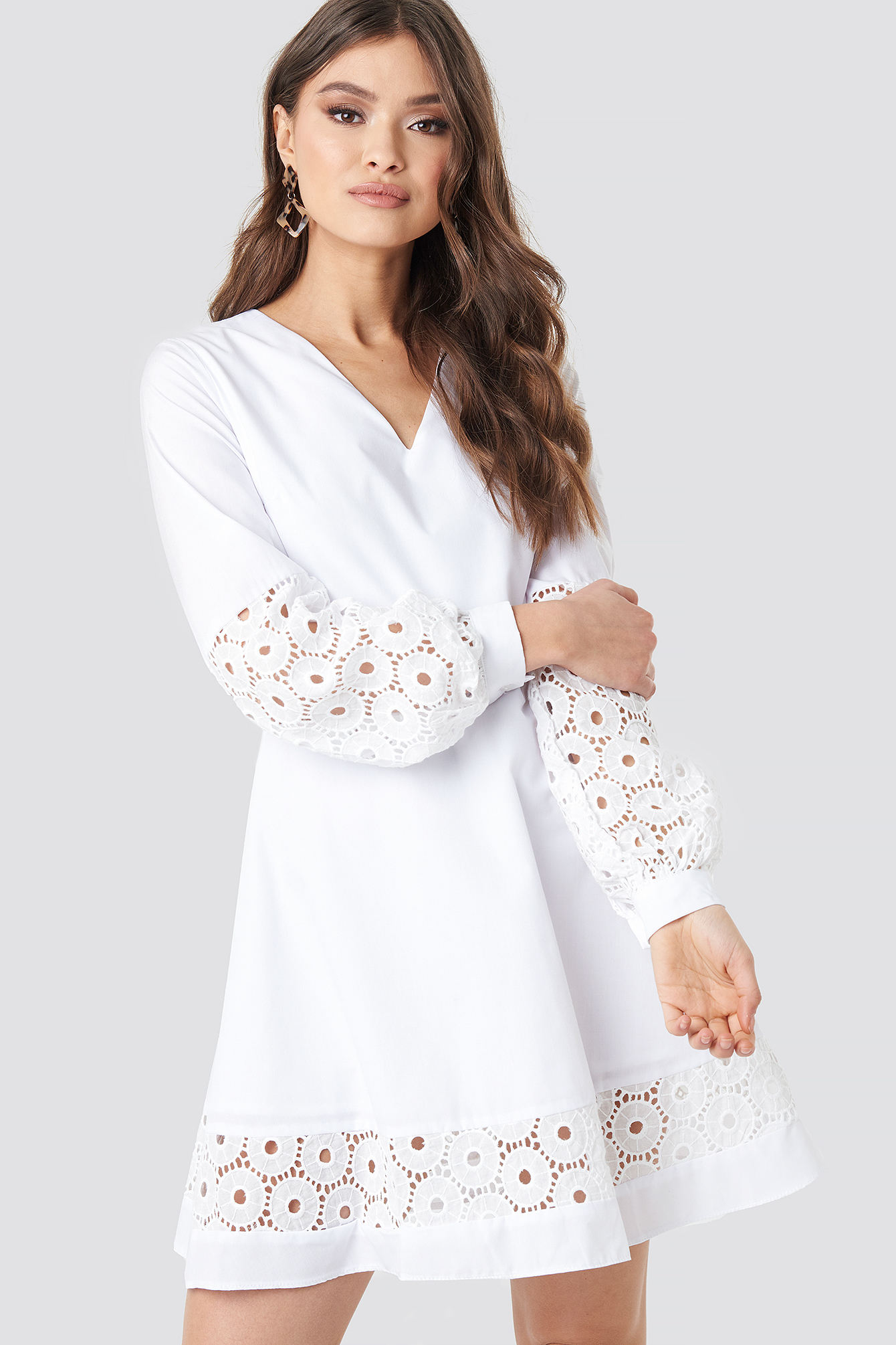 Yol Embroidered Dress White | na-kd.com